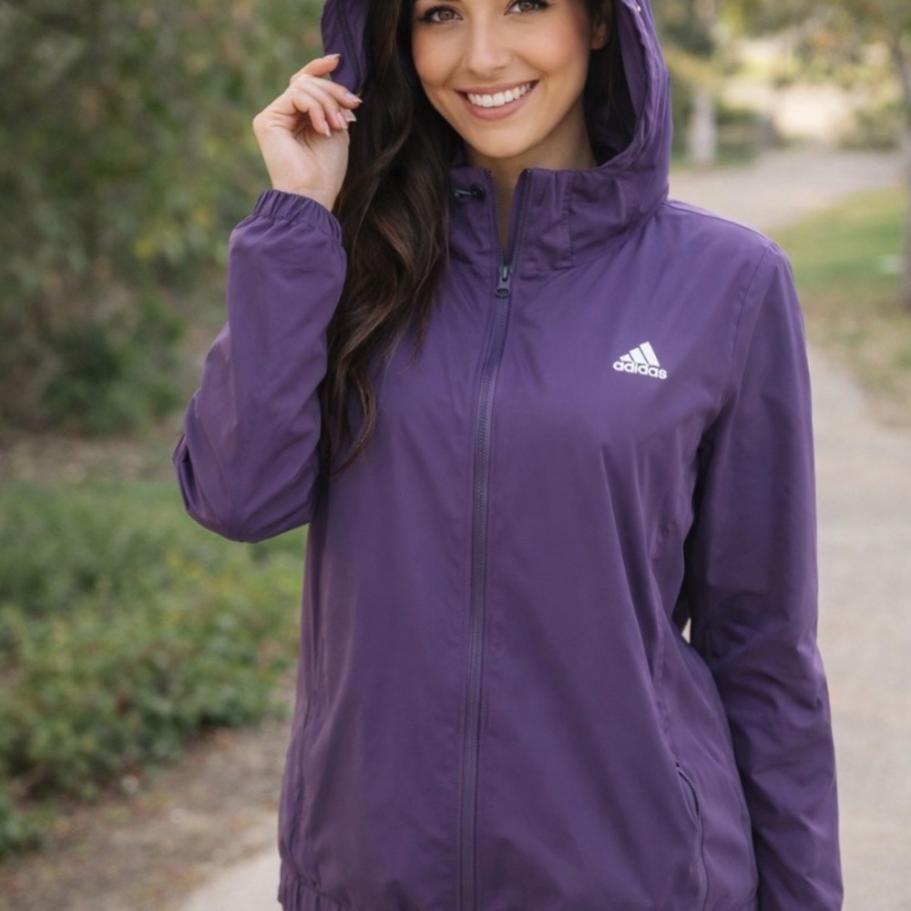 adidas Women's Purple Hooded Utility Jacket